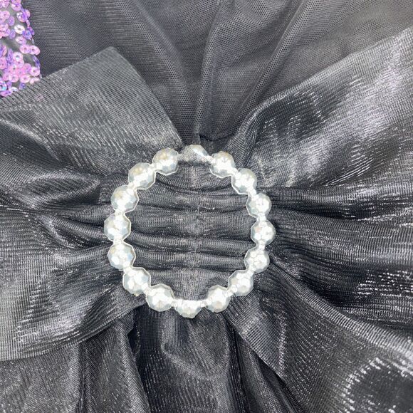 Art Stone Valerie Purple Black Sequin Dance Romper with Skirt Size LA Large - Picture 12 of 16